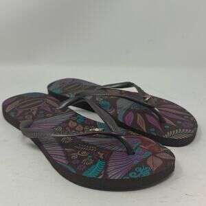 Havaianas Slim Flip Flops Sandals Floral Paisley Size 37-38 7-8 Womens Shoes
